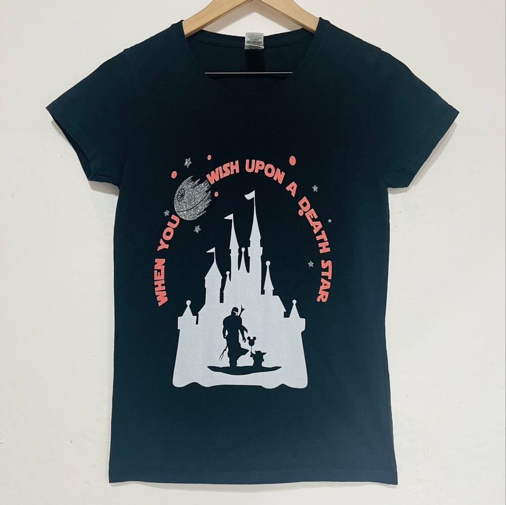 Gildan Black When You Wish Upon A Deathstar Tee   Size S